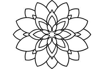 Symmetrical circular mandala flower petal design