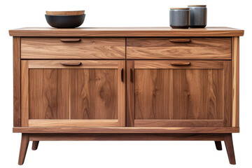 Wooden cabinet with objects