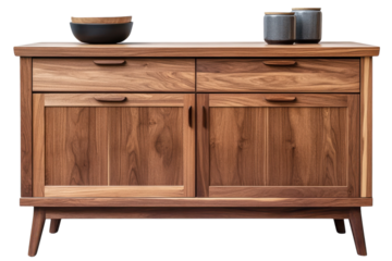 Wooden cabinet with objects