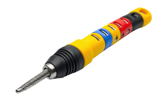 A colorful drill on black - Powered by Adobe