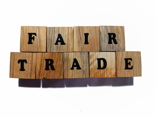 Fair Trade word in letter block