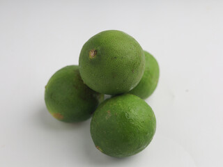 piled of lime on white background