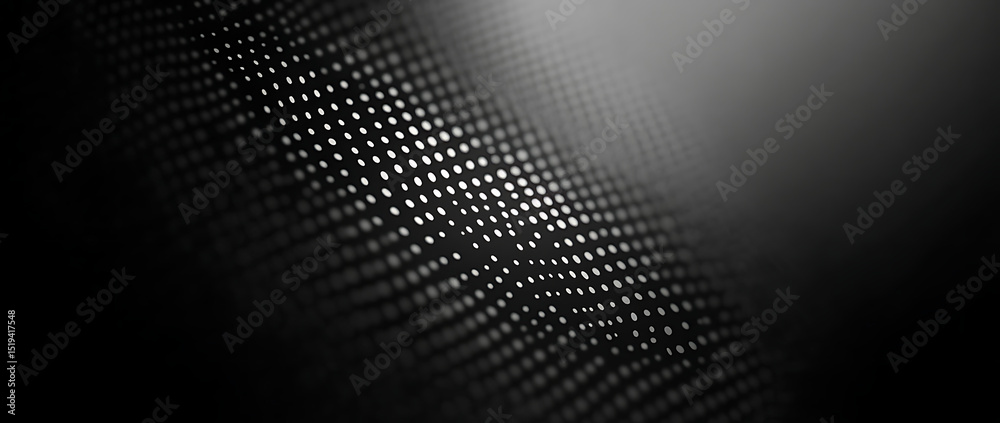Poster black and white dots on the left side of an empty background, seamless pattern. abstract halftone ve