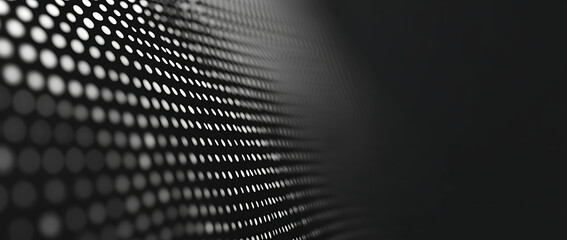 Black and white dots on the left side of an empty background, seamless pattern. Abstract halftone vector illustration with a gradient from light to dark gray