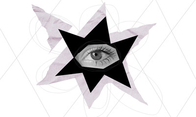Abstract eye within a star design showcasing creativity and modern art