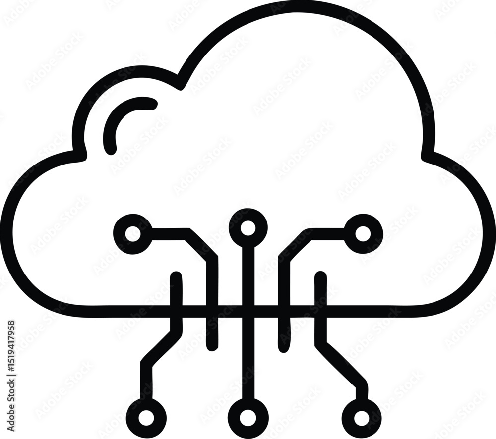 Poster cloud computing technology icon vector illustration for data storage and network solutions design