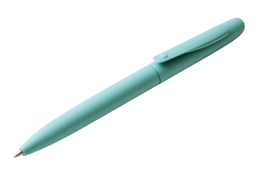 A light blue colored pen