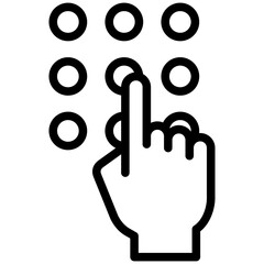 Pin Code Icon Outline