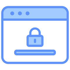 Lock Screen Icon Outline Blue