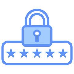 Password Icon Outline Blue