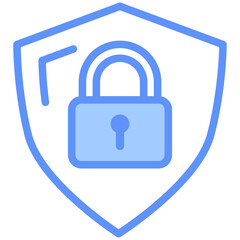 Security Icon Outline Blue