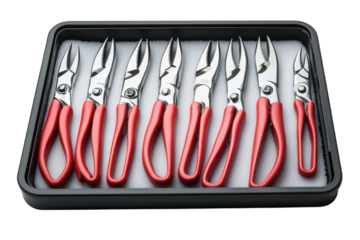 Shears with red handles set