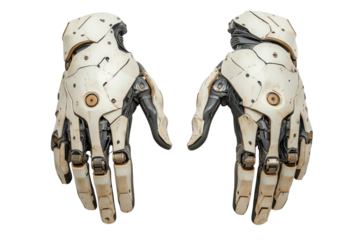 Robotic hands facing forward