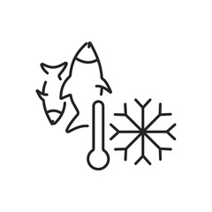 Fishing industry catching production minimalist line art icon Fisherman industrial commercial occupation spinning net canning cooking freezing seafood nautical vessel boat