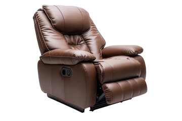 Brown leather recliner chair