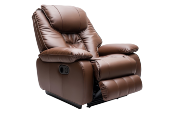 Brown leather recliner chair
