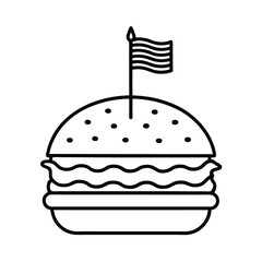 Gourmet Burger with American Flag Toothpick