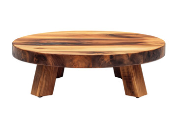 Round wooden stool isolated