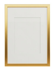 a thin 3D gold outline photo frame with a white center