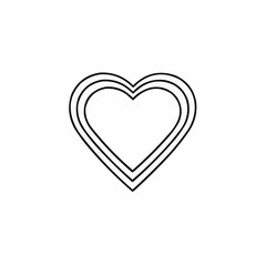 Simple outline of a layered heart shape in minimal style  