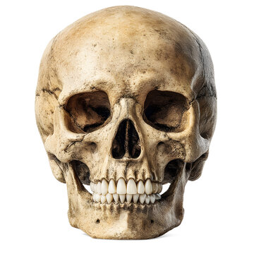 Human skull isolated on transparent background