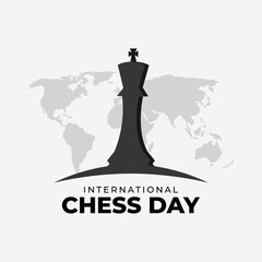 Vector illustration of International Chess Day social media template