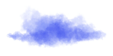 Naklejka premium Blue smoke cloud isolated on white background for abstract overlay, design element, or creative texture template