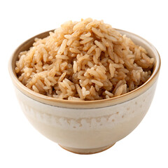 A brown rice bowl isolated on a transparent background
