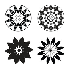 Set of flower patter vector design. 