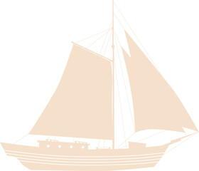 Vessel sailboat icon