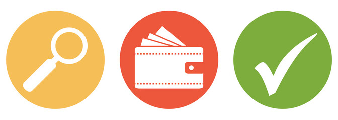 Geld und Finanzen suchen und finden - Button Banner