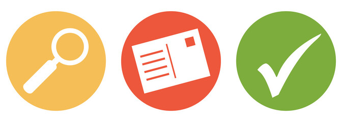 Postkarte oder Adresse suchen und finden - Button Banner
