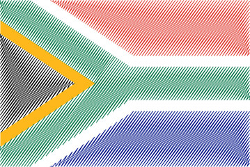 South Africa Freedom Day April 27. Scribble style South Africa flag vector background. Poster, card, banner.