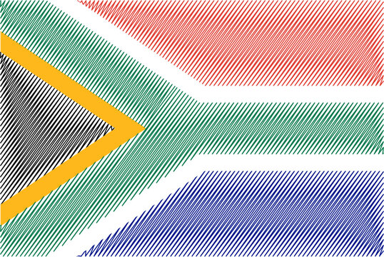 South Africa Freedom Day April 27. Scribble style South Africa flag vector background. Poster, card, banner.
