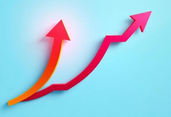 Abstract financial chart with upward trending arrow, clean vector design,   growth chart,  growth