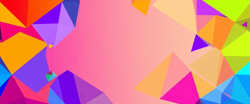 Abstract vibrant geometric shapes, mega sale banner design,  gradient,  energy