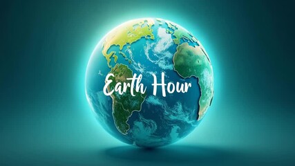 Glowing Earth Hour globe, for environmental campaigns - Powered by Adobe