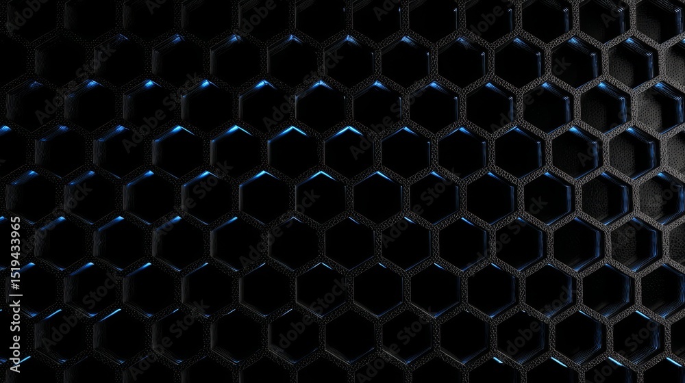Poster abstract dark hexagonal background with cool neon spark, seamless pattern and technology design