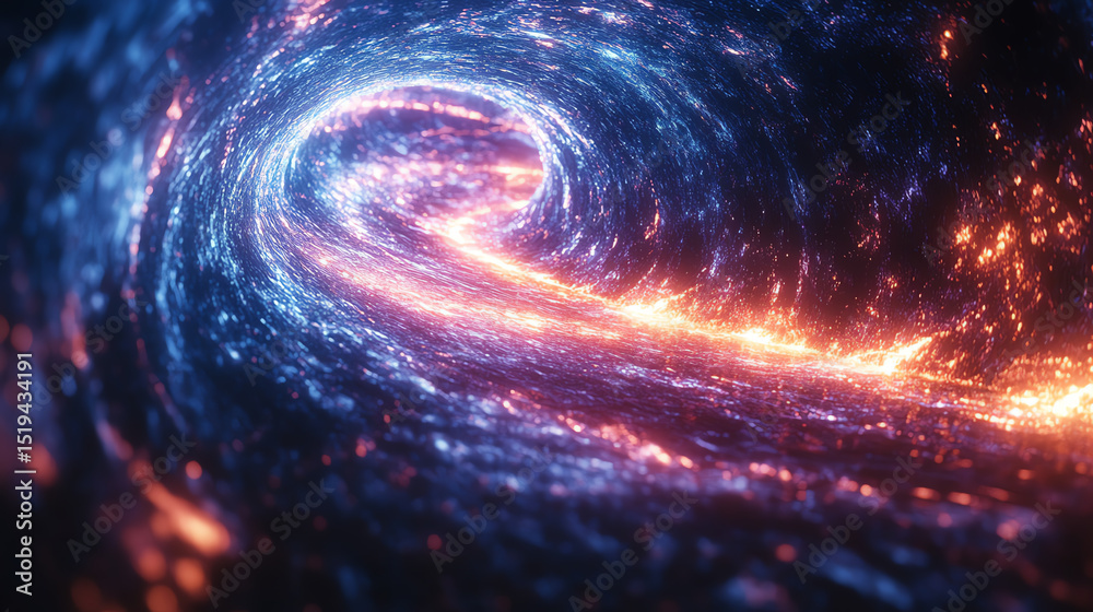 Poster a mesmerizing view of a colorful cosmic vortex, showcasing swirling lights and energy in deep space,