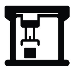 Cargo loading crane solid icon, marine port concept. Vector graphics. Port cargo transportation conveyor sign on white background, style mobile or design.