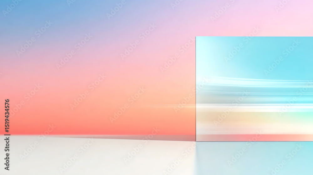 Poster A serene abstract image featuring soft pastel colors that evoke tranquility and calmness, ideal for use in modern design projects.