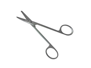Metal manicure scissors on a white background