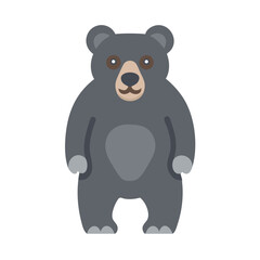 Naklejka premium Cartoon bear standing upright in a simple design with a friendly expression and basic colors