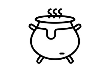 Traditional cooking pot steaming with heat over a fire, showcasing culinary craft in a cozy kitchen setting