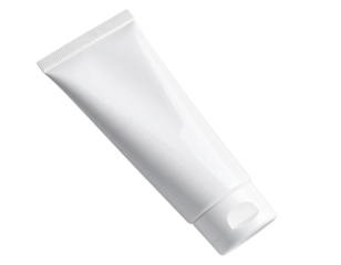 Flattened Toothpaste Tube Rolled from End, Cap On, Isolated on Transparent Background