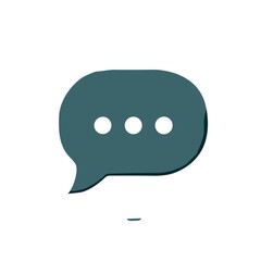 Simple speech bubble icon, dark teal, for application UI, with space for copy