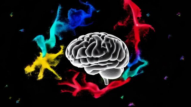 Exploding Human Brain in Vivid Colors