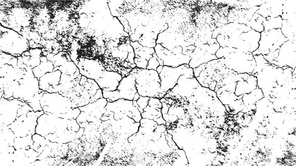Fine cracks in the coating on the metal surface, Crackle paint overlay. Vector grunge texture Crackle paint overlay. Cracked barren desert earth on transparent background