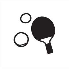 Simple black and white table tennis illustration