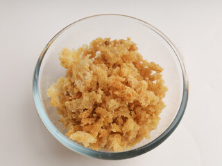 Heap of crispy flakes on white background